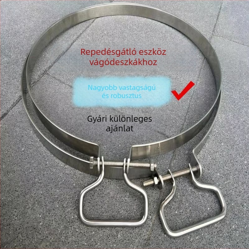 Rozsdamentes acél vágódeszka megerősítő gyűrű, kerek gyűrű, csúszásmentes, konyha