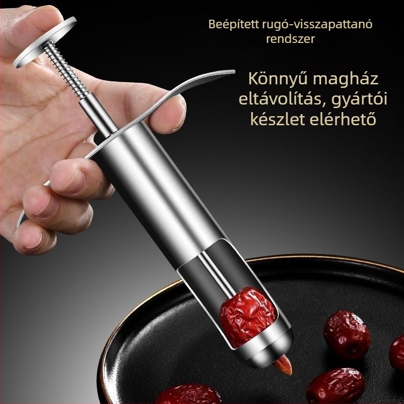 Jujube Core Remover – Rozsdamentes acél; háztartási többfunkciós gyümölcsszeparáló; logó nyomtatás: Igen; bevezetés: 2022 tél; testreszabás nélkül