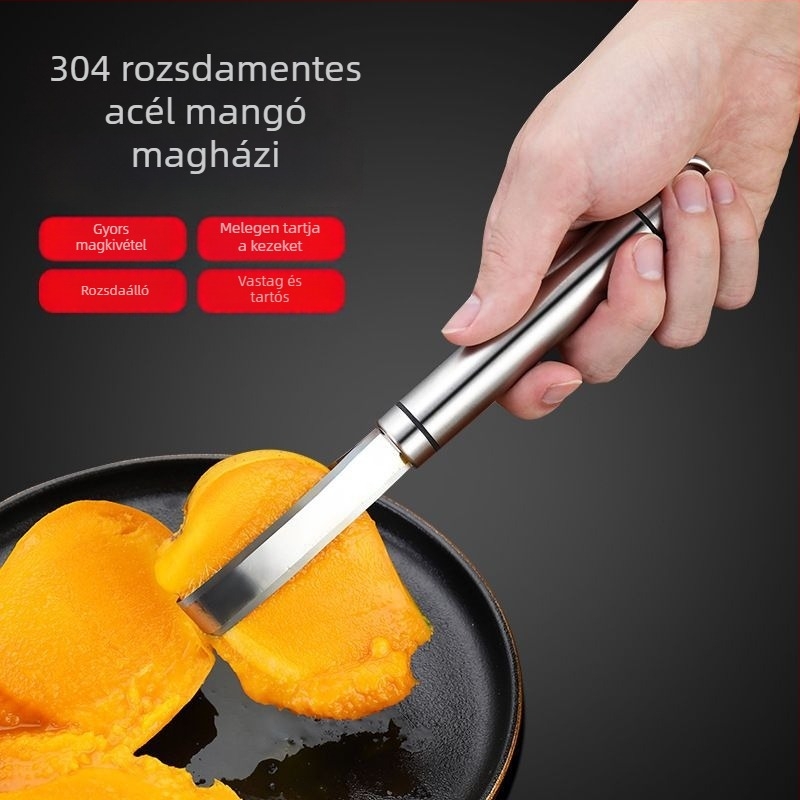 Mangó és ananász – magkivágó és többfunkciós gyümölcsvágó, 304 rozsdamentes acélból
