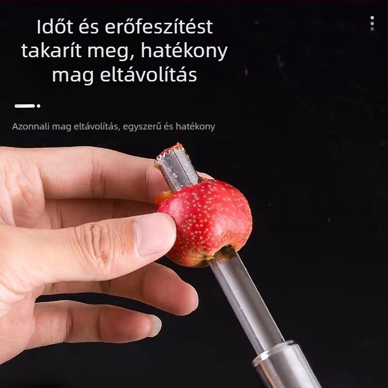 Rozsdamentes acél gyümölcsmag-eltávolító és középső kivágó eszköz alma és körte számára