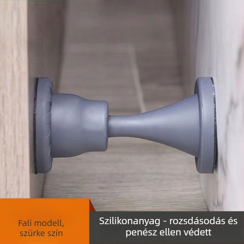 Mágneses ajtófogó, szilikon, matt felület, kattintható telepítés, automatikus működés (Model 002)