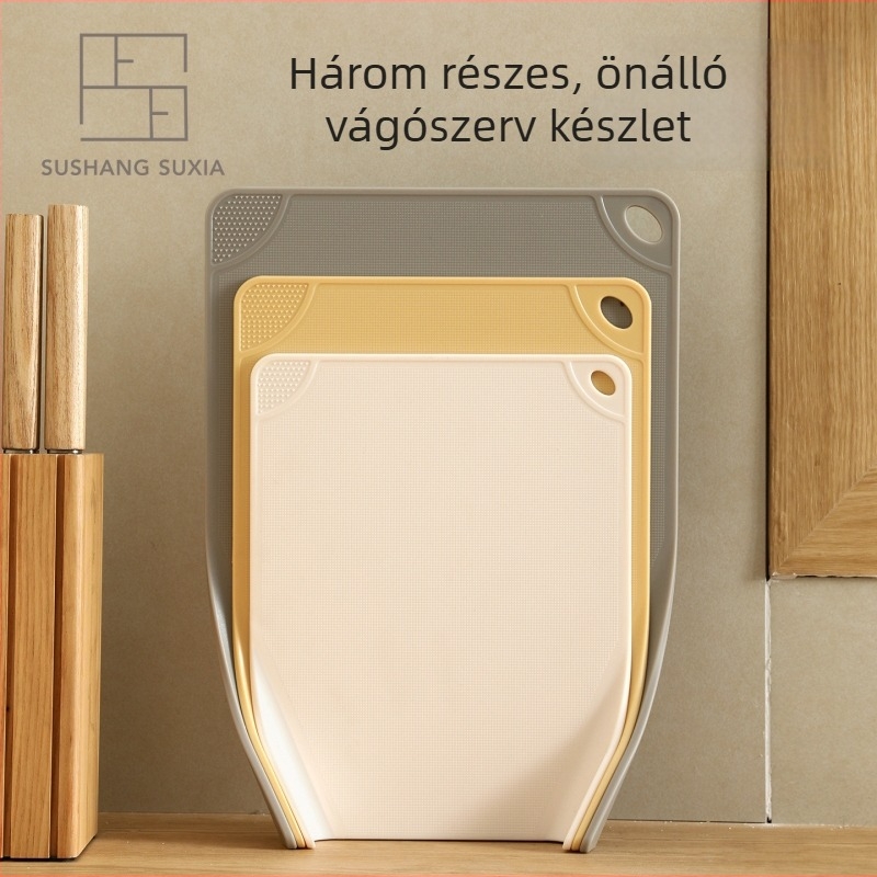 3 darabos vágódeszka készlet, önállóan álló, csúszásmentes, összecsukható