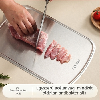 Rozsdamentes acél vágódeszka, antibakteriális és penészmentes, zöldségek és tészta számára, modern minimalista dizájn