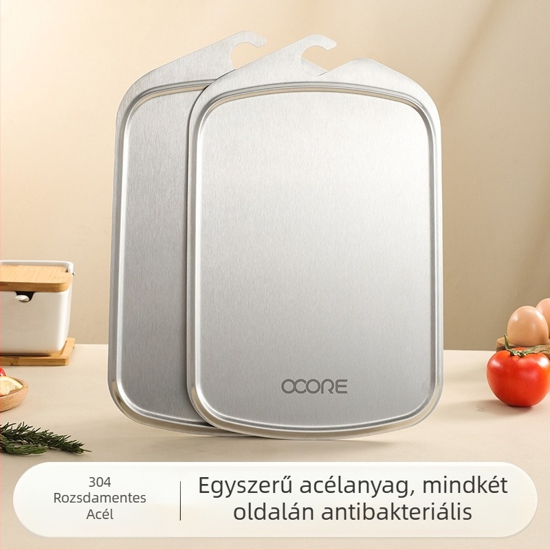 Rozsdamentes acél vágódeszka, antibakteriális és penészmentes, zöldségek és tészta számára, modern minimalista dizájn