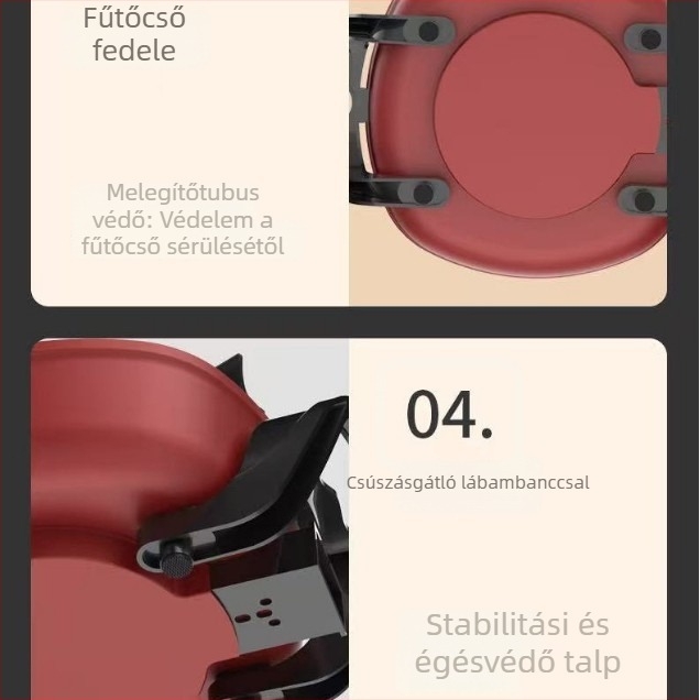 Indukciós forró fazék, 1200–1500W, 5–6L, belső tartály rozsdamentes acélból, száraz égés elleni védelem