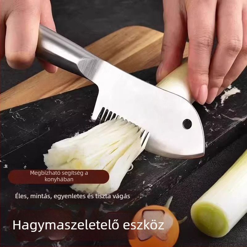 Multifunkcionális zöldségvágó hagymareszelővel, rozsdamentes acél, modern minimalist dizájn, bevezetés télen 2025