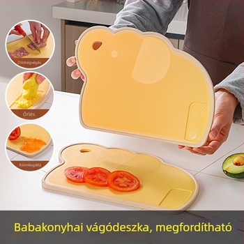 Élelmiszer-minőségű szilikon bébi hozzátáplálás vágódeszka, kétoldalas csúszásmentes, otthoni használatra – gyümölcs és zöldség vágásához