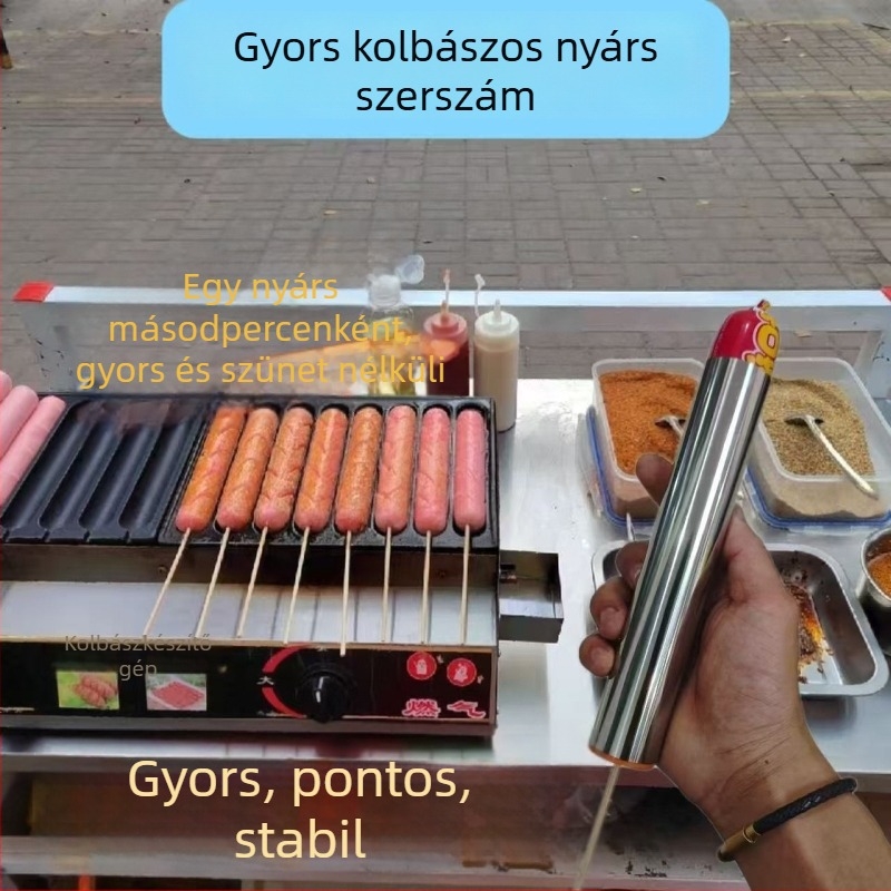 Kezdőknek készült rozsdamentes acél kolbászbefűző eszköz — minimalistikus kialakítás, bevezetve 2013 tavaszán
