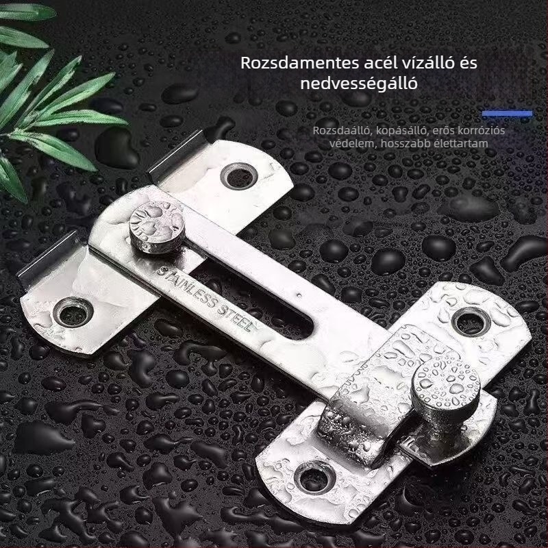 Rozsdamentes acél ajtózár, univerzális, masszív, lopás elleni védelem