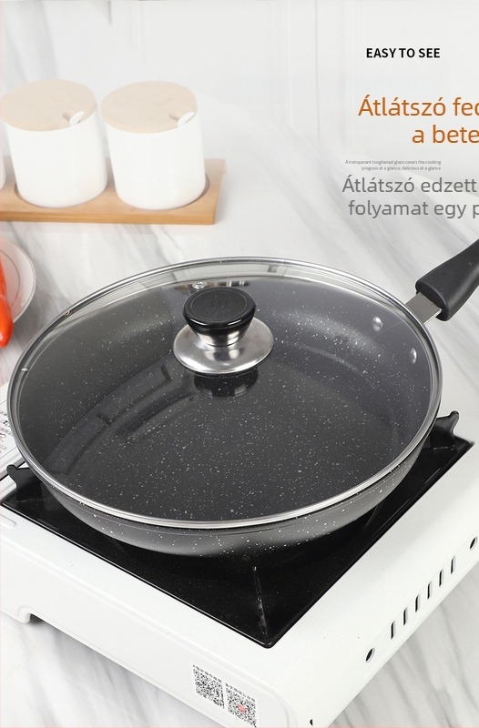 Maifan kőből készült tapadásmentes serpenyő, sík aljzattal, kis tojásos serpenyő, otthoni használatra, indukciós tűzhelyhez kompatibilis