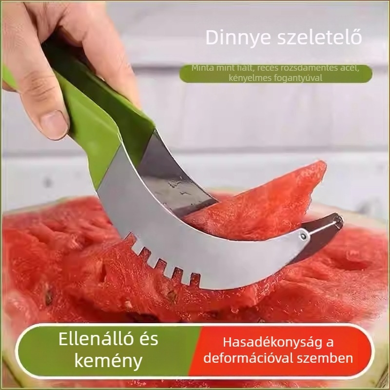 Dinnyevágó műanyag fogantyúval, modern minimalista dizájn, testreszabás elérhető, 2024-es bevezetés