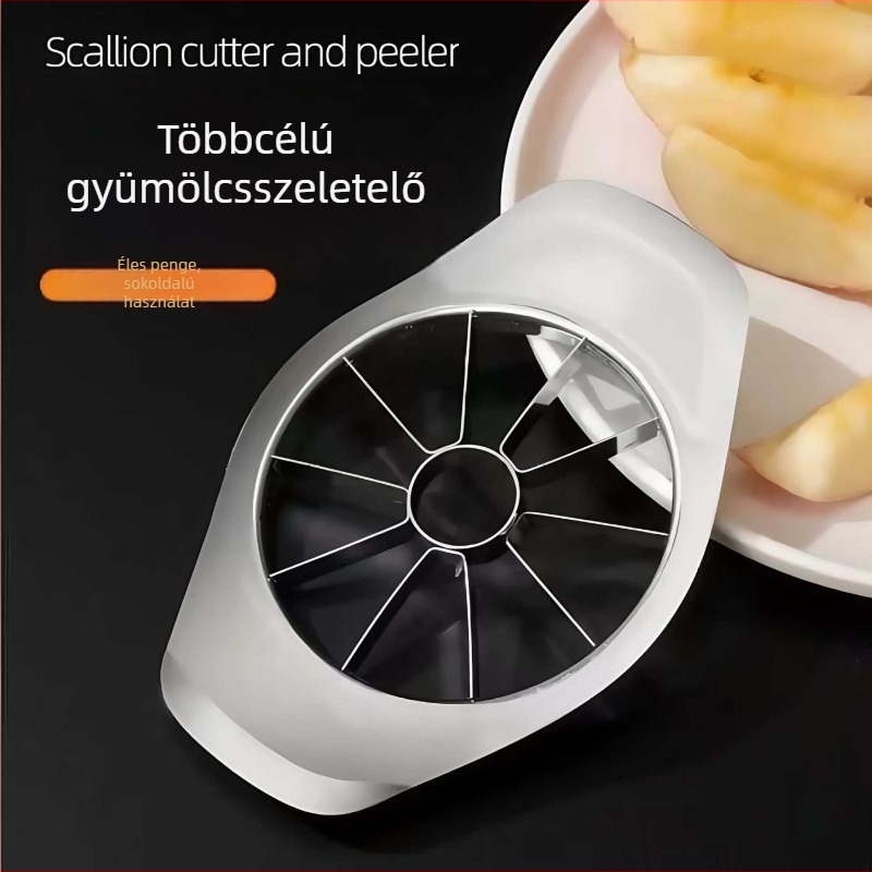 Almás vágóeszköz gyümölcs elválasztóval, rozsdamentes acélból, maghúzó és szeletelő