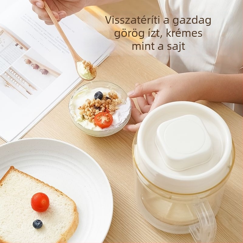 Görög joghurt szűrő és házi joghurt elválasztó készlet — 3 részes készlet, anyagok: PP/PS/ABS és rozsdamentes acél rugó, savó elválasztás