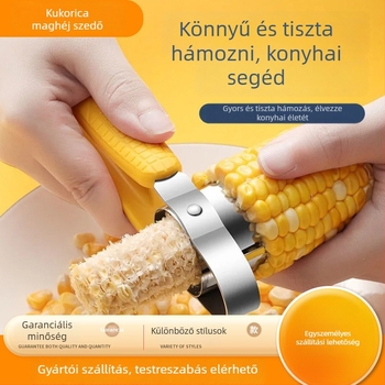 Kézi működtetésű rozsdamentes acél kukoricaszeme-szeparáló készülék, háztartási használatra