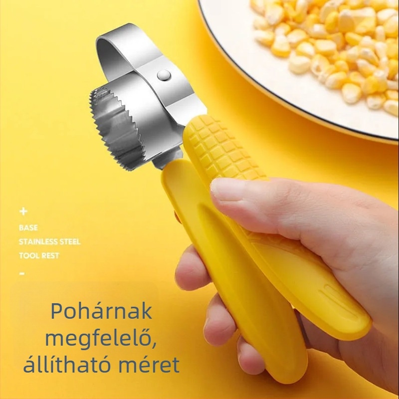 Kézi működtetésű rozsdamentes acél kukoricaszeme-szeparáló készülék, háztartási használatra