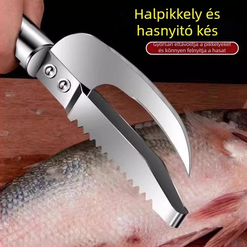 Hal pikkely eltávolító és tisztító eszköz – rozsdamentes acél