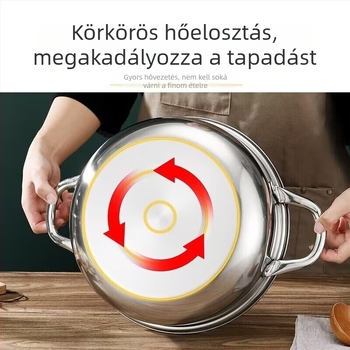 Kétszintes levesgőző fazék megvastagított rozsdamentes acélból (410), kombinált fedéllel, általános tűzhelyhez