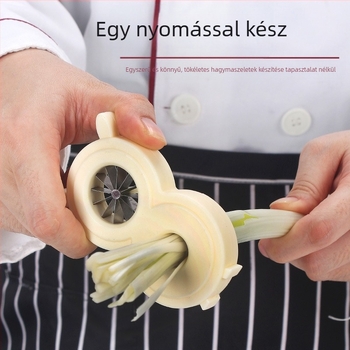 Multifunkcionális zöldségvágó finom metélőhagyma reszelővel, rozsdamentes acél és PP anyagból, logónyomás és testreszabás elérhető, modern minimalista dizájn