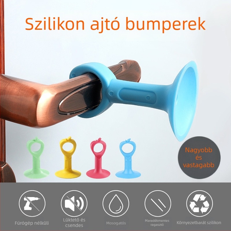 Silikon ajtóstopper, falra szerelhető CT-01, fúrás nélkül, modern egyszerű stílus