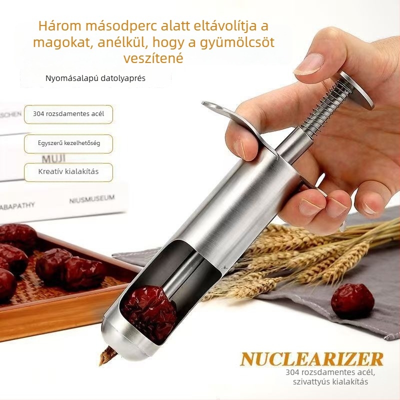 Inox acél gyümölcsmag-eltávolító – Otthoni, multifunkcionális eszköz a gyümölcsök magjainak eltávolításához