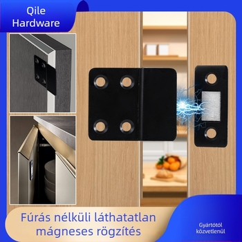 Fúrás nélküli mágneses ajtózáró patch — erős acél mágnes, kiváló minőségű acél; Modell: Magnetic patch; Anyag: kiváló minőségű acél; Stílus: Modern egyszerűség