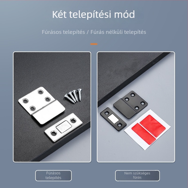 Fúrás nélküli mágneses ajtózáró patch — erős acél mágnes, kiváló minőségű acél; Modell: Magnetic patch; Anyag: kiváló minőségű acél; Stílus: Modern egyszerűség