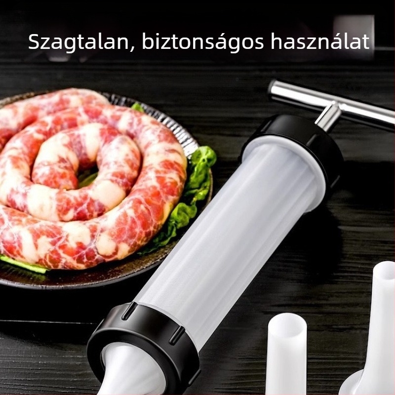 Kézi kolbásztöltő – kompakt otthoni használatra, töltőgép kolbászcsövekhez
