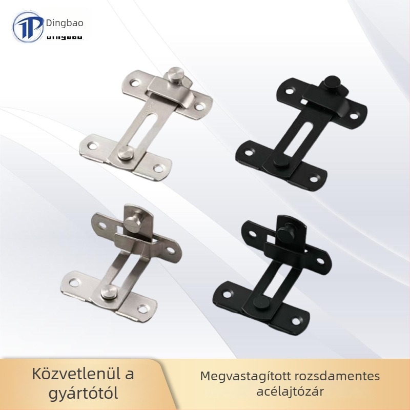 DB-60 rozsdamentes acél 90° ajtózár, állatkerti ketrecekhez és csúszó pajtaajtókhoz, falhoz rögzíthető CT-01, modern minimalist stílus