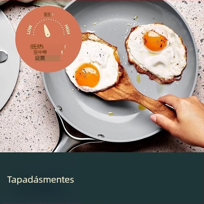 Alumíniumból készült, többfunkciós serpenyő tapadásmentes felülettel és üvegfedővel, otthoni használatra, 6 cm mély, logó nyomtatás elérhető, privát márka