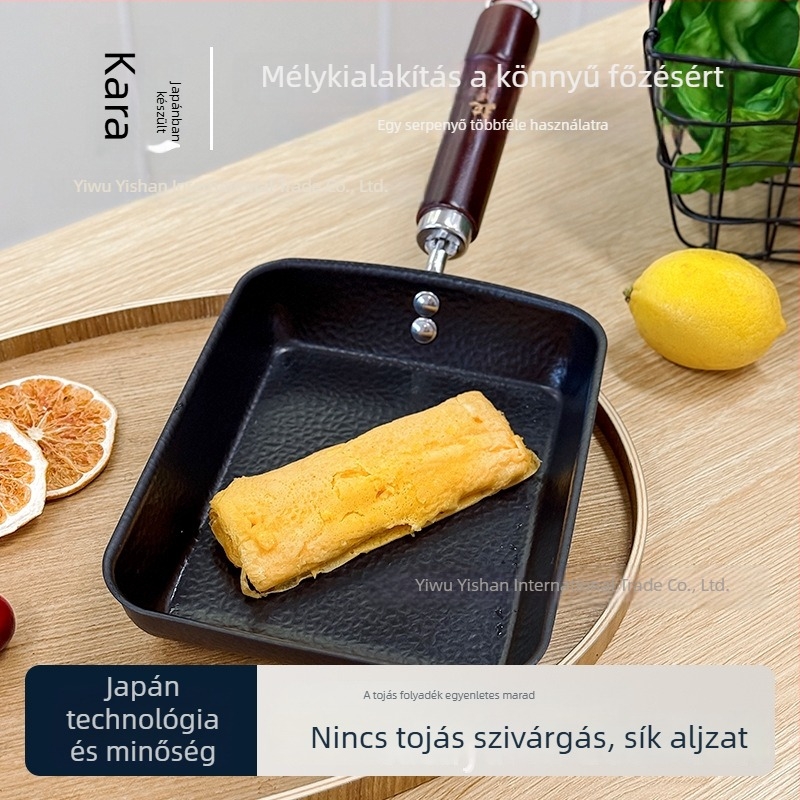 Carali tamagoyaki négyszögletes tapadásmentes serpenyő – öntöttvas aljzattal, 762 g