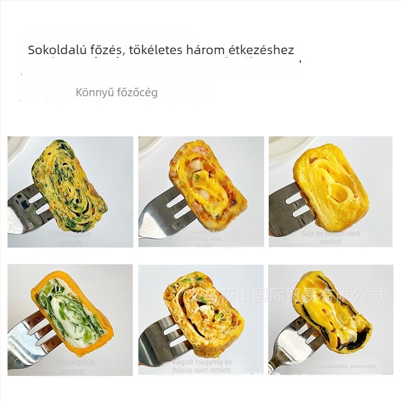 Carali tamagoyaki négyszögletes tapadásmentes serpenyő – öntöttvas aljzattal, 762 g