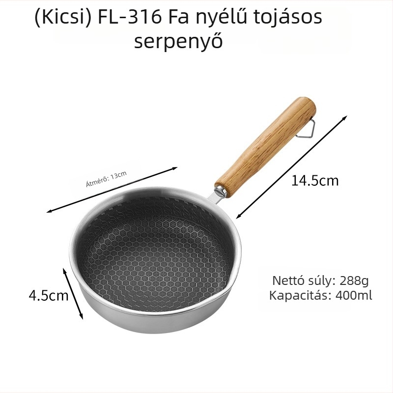 Serpenyő tapadásmentes bevonattal (alumíniumötvözet; háromrétegű aljzat; 4,5 cm mély; alkalmas rántottához és steakhez)