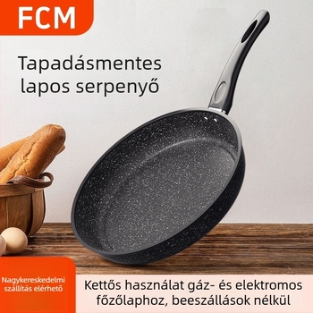 Vas serpenyő vasból üvegfedővel, tapadásmentes, kompatibilis minden tűzhellyel