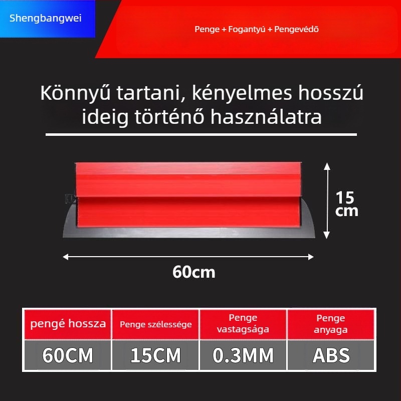 Lapos penge glettelő spatula, rozsdamentes acélból, eszköz falak kiegyenlítéséhez