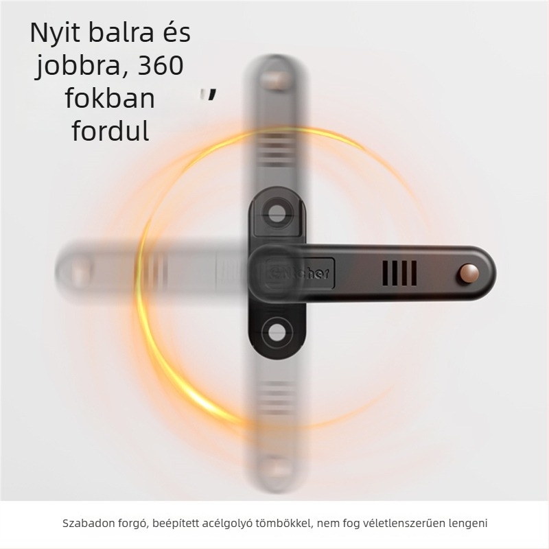 Riasztó ajtózár belső nyílású ajtókhoz, alumíniumötvözet, oxidált felület, modern minimalist stílus