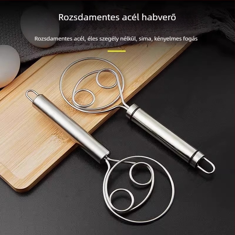 Kézi tésztakeverő – Qiwang, 304 rozsdamentes acélból készült tészta-mixelő, tapadásmentes keverőkar