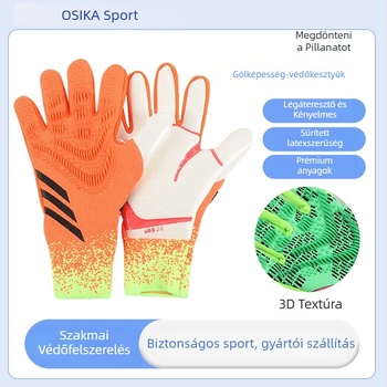 Latex kapuskesztyű ujjvédővel, edzésre való futballkesztyű, tartós