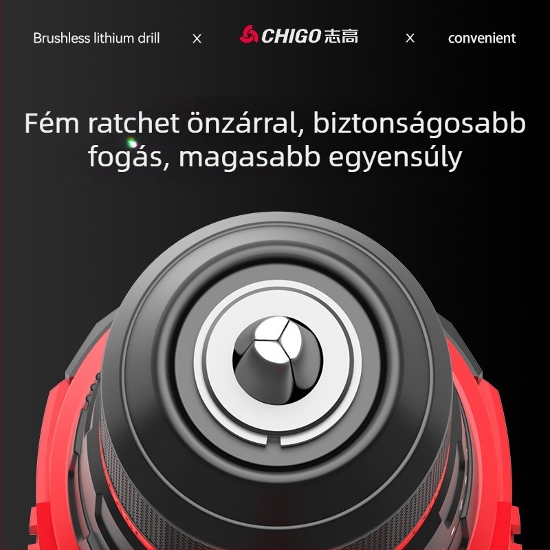 Brushless Akkumulátoros Fúró - 18-21V, Pisztolymarkolat, Lépésmentes Sebességszabályozás, Önszáró Tokmány, Előre/Hátra