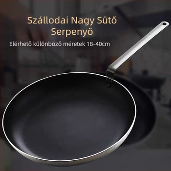 Extra vastag alumíniumötvözet serpenyő, tapadásmentes bevonattal, sík aljzattal és dupla aljzattal, indukciós és gáztűzhelyhez kompatibilis, tojás, gombóc, steak és palacsinta sütésére.