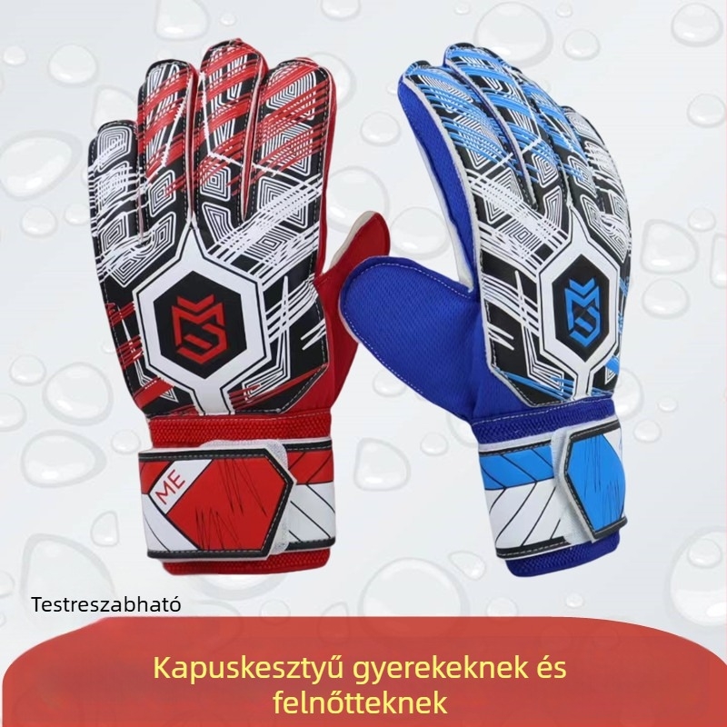 Futball kapus kesztyűk gyerekeknek és felnőtteknek edzésre és mérkőzésekre, vastagabb kopásálló ujjvédővel