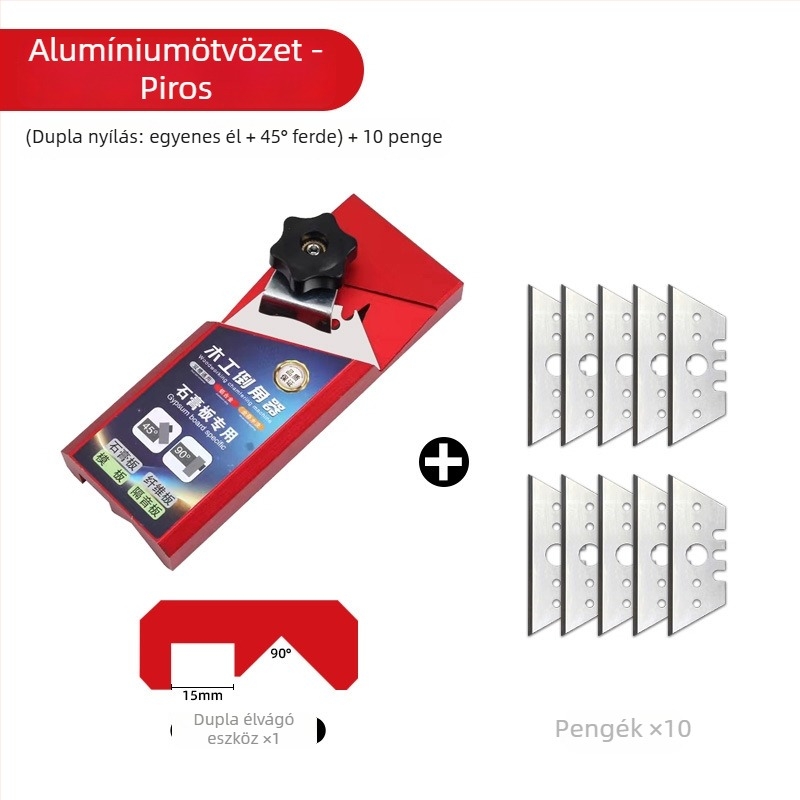 Gipszkarton él chamfer eszköz, V-szögű 45°, kétirányú használatú vágó kés, famegmunkáláshoz