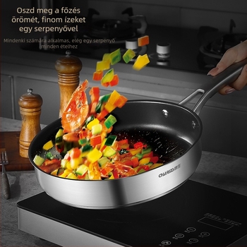 GOOD HARVESTER rozsdamentes acél 304 serpenyő, tapadásmentes bevonat, indukciós kompatibilitás, háromrétegű aljzat