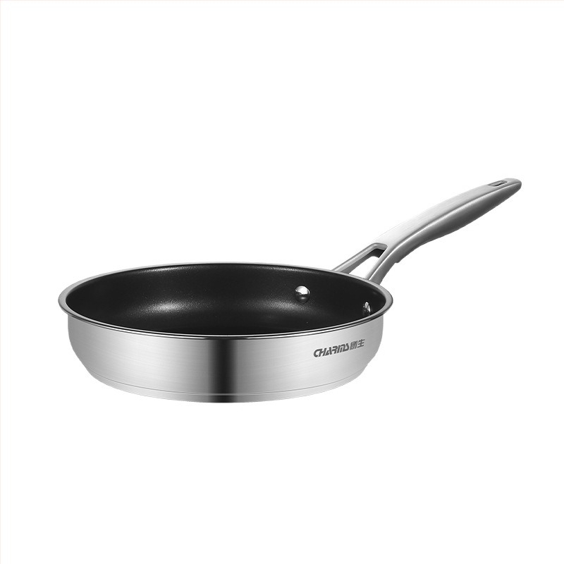 GOOD HARVESTER rozsdamentes acél 304 serpenyő, tapadásmentes bevonat, indukciós kompatibilitás, háromrétegű aljzat