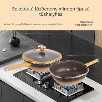 Titánium bevonatú wok, tapadásmentes, rozsdamentes acél test, üvegfedővel, gáztűzhely és indukciós főzőfelületekkel kompatibilis