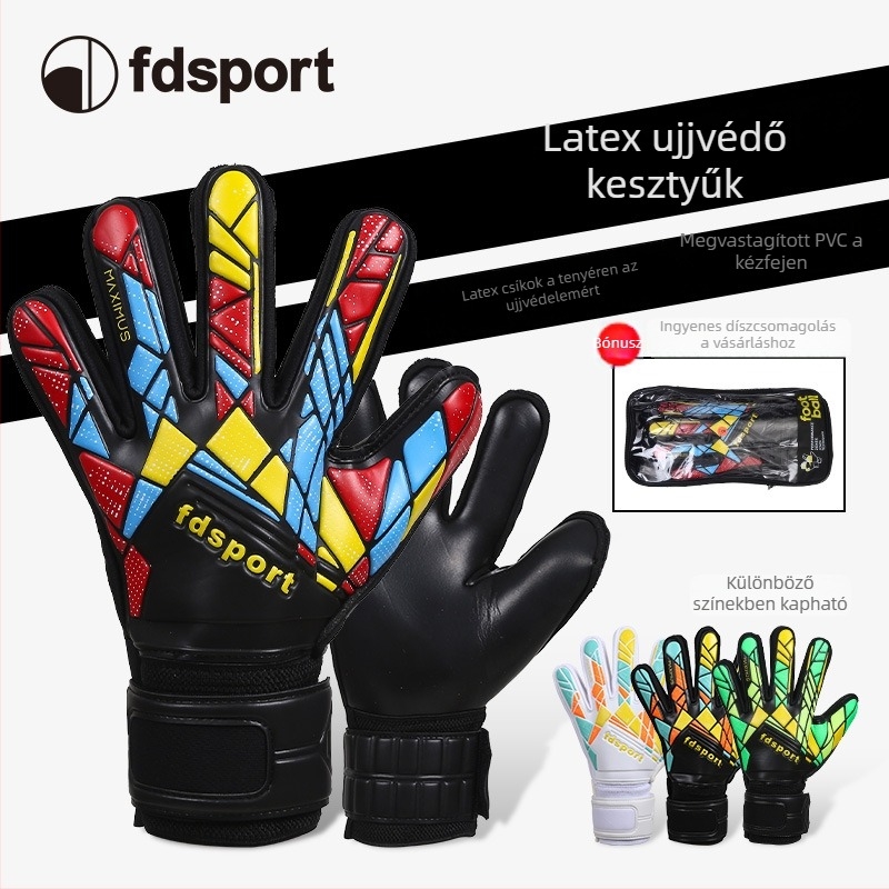 Feidian futballkapus kesztyű gyerekeknek latex ujjvédővel, edzésre és mérkőzésekre