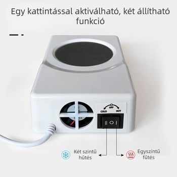 USB melegítő és hűtő pohár alátét, hordozható, állandó hőmérséklet, műanyag burkolat és belső rozsdamentes acél bevonat, modell C-100