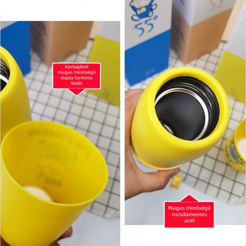 Műanyag testű hűtőpohár belső rozsdamentes acél bélésével, 1 liter alatti űrtartalom, hűtési funkció, áram nélkül működik