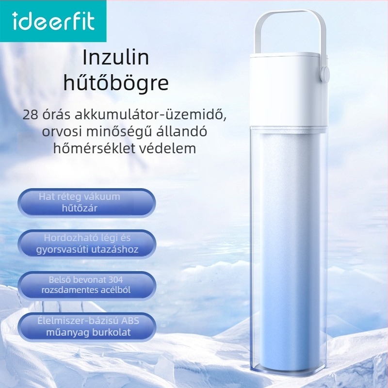 Inzulin hűtőcsésze autóhoz — hordozható gyógyszerhűtő, 304 rozsdamentes acél, ≤5 L, -15°C-től -25°C-ig, 407 g