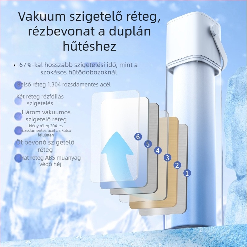 Inzulin hűtőcsésze autóhoz — hordozható gyógyszerhűtő, 304 rozsdamentes acél, ≤5 L, -15°C-től -25°C-ig, 407 g