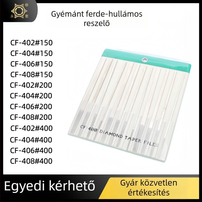 Különféle gyémánt sík reszelő készlet középfogú, egyszálcsiszoló szemcével, nemvasfémekhez